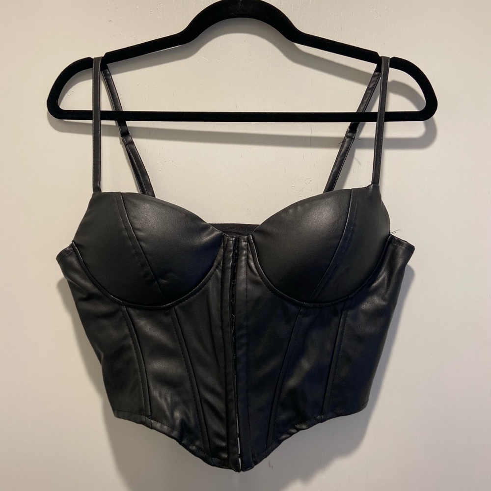 Faux Leather Corset Top ✨